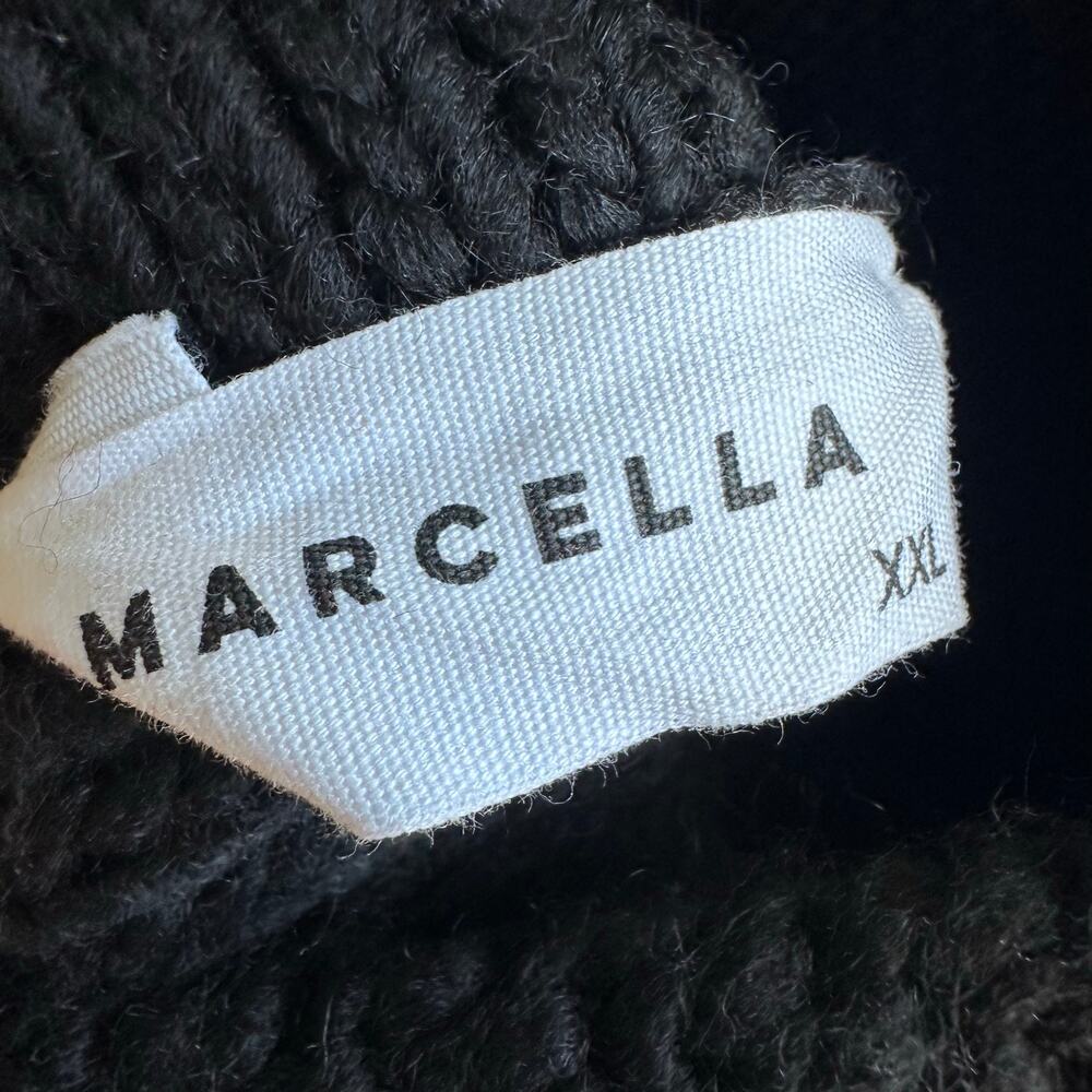 Marcella Black Asymmetrical Knit Poncho Sweater - Picture 5 of 6
